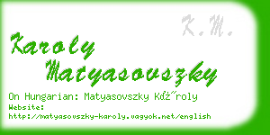 karoly matyasovszky business card